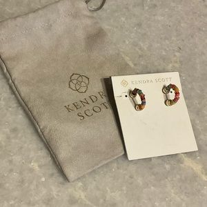 KENDRA SCOTT • Gold Reece Huggies Neon Mixed Earrings